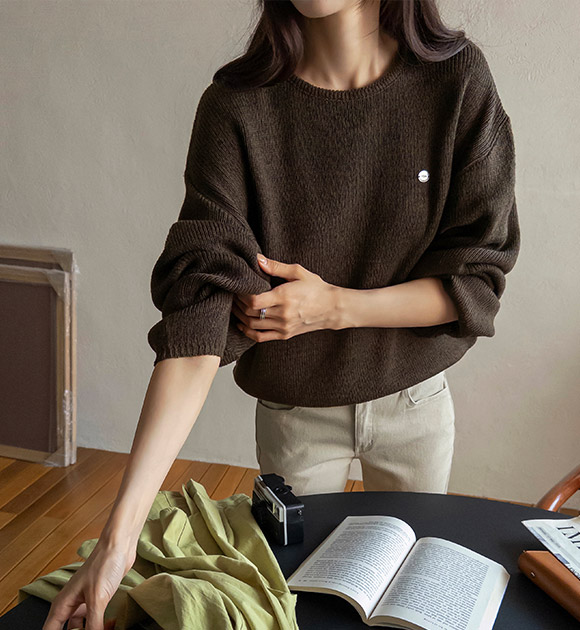Mishu Pendant Linen Knit (Round/V-Neck)