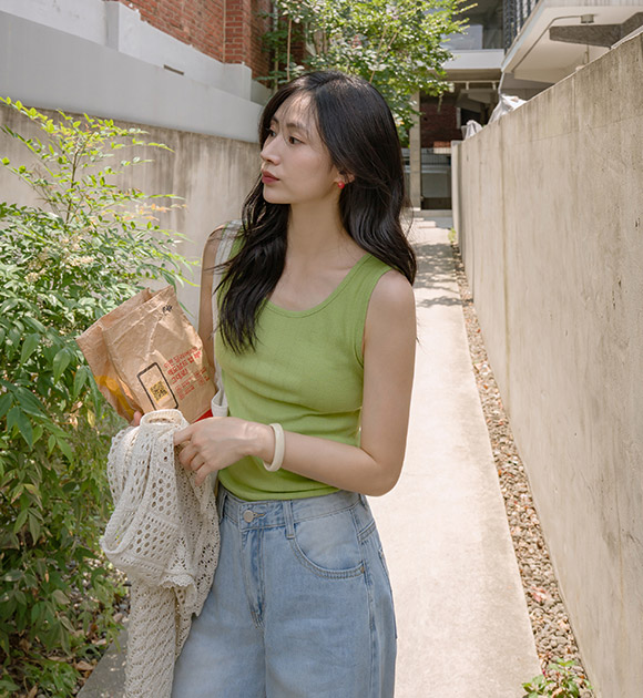 Soda Floral Eyelet Tank Top
