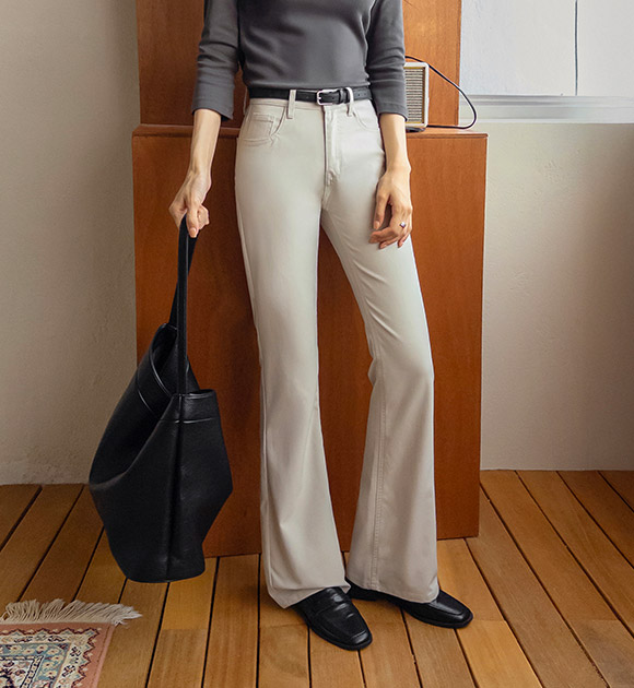 Long & Slim Inner-Banded Stretch Bootcut Pants (Short/Long)