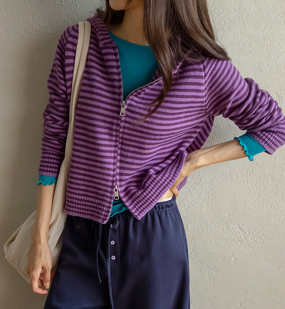 Fresso Two-Way Color-Block Hooded Zip-Up