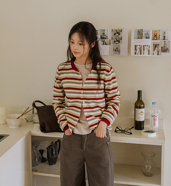 Comfy Multi-Stripe Cardigan