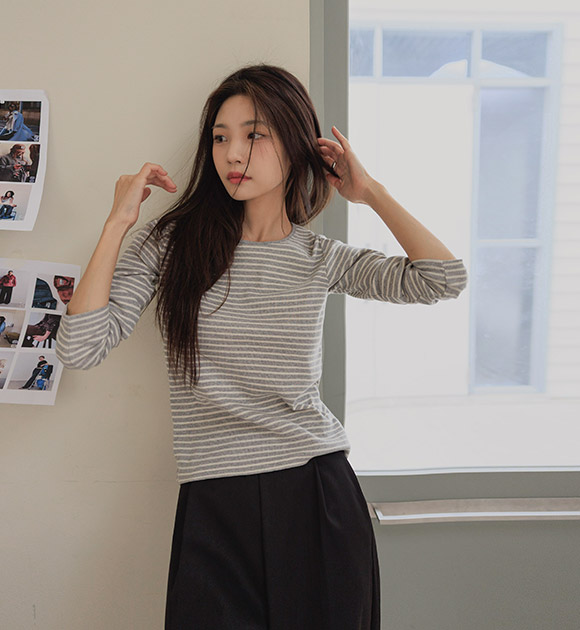 Shears Stripe Stretch Ribbed Tee