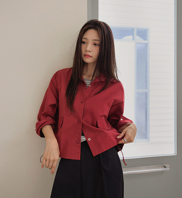 Seira Drawstring-Hem Shirt Jacket