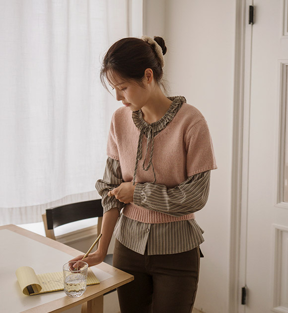 Thick Wool Short-Sleeve Knitwear