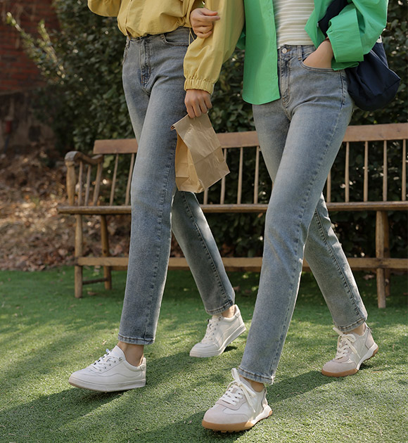 Honey Span Vintage Blue Straight jeans(short/long)