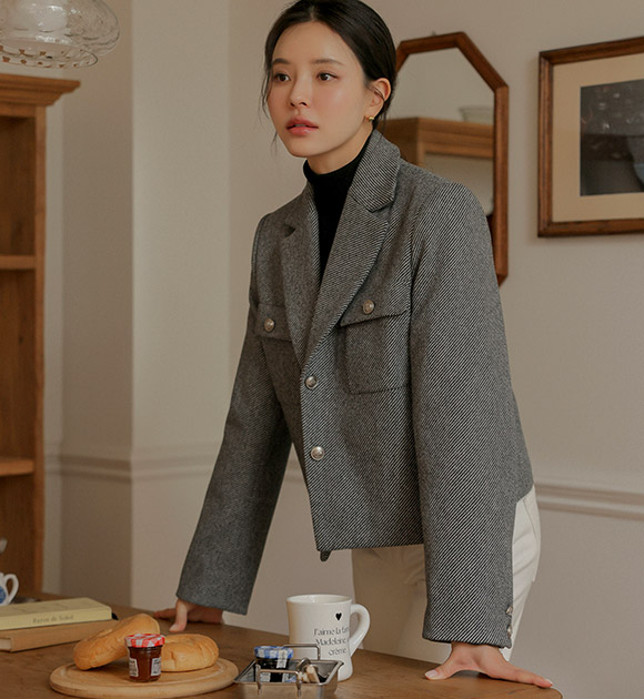 [JUST BETTER] Vine Wool Touch Jacket