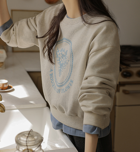 Bouquet Flower Terry Sweatshirt