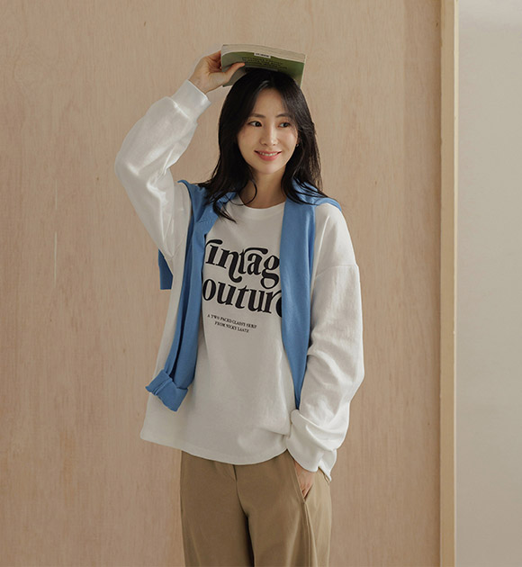 Tension-up graphic loose fit Sweater t-shirt