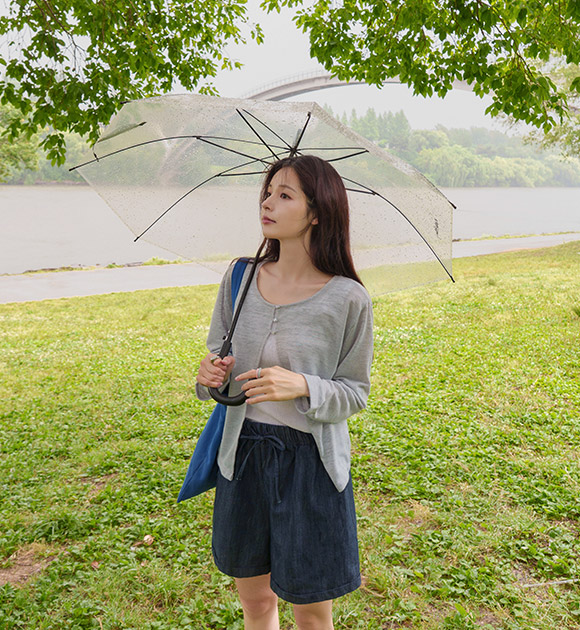 [JUST BETTER] Airy Sheer Button Cardigan