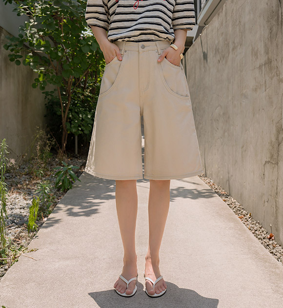 Seiri Unique-Pocket Cotton Pants