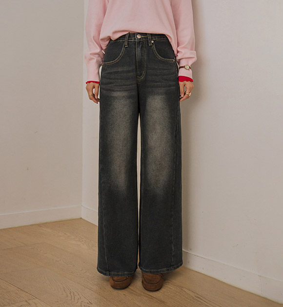 Panel-Line Wide Stretch Denim (Short / Basic / Long)