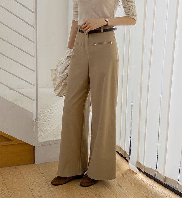 Line-Defining A-Line Wide-Leg Pants (Short/Long)