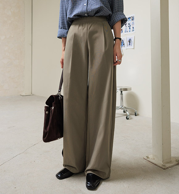[No Front-Crotch Lines/ Flattering Fit] [JUST BETTER] Structured High-Density Back-Seam Stretch Pants (Short/Long)