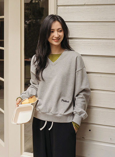 Portland Embroidered V-Neck Sweatshirt