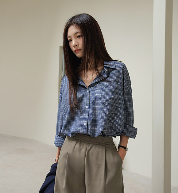 Nero Check Loose-Fit Cotton Shirt