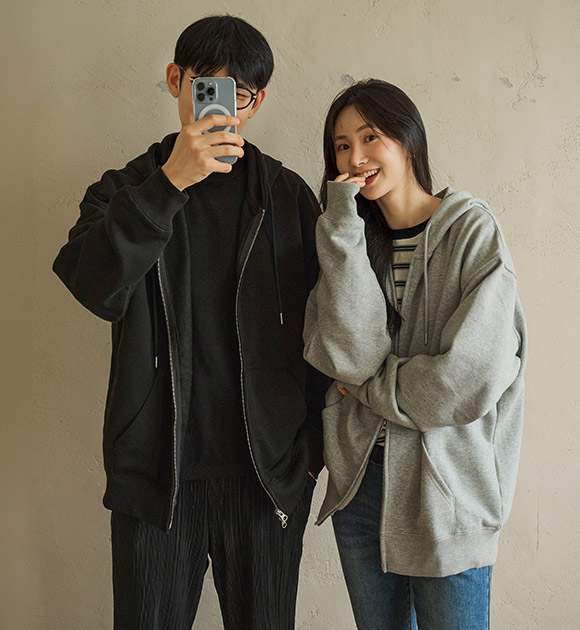 Unisex French Terry Zip-Up Hoodie