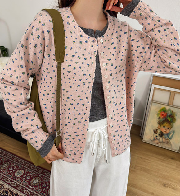 Cozy Floral Knit Cardigan
