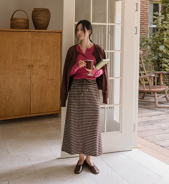 Previ Stripe Banding Skirt