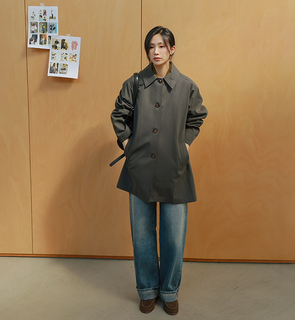 [🍂Early Autumn/First Autumn Outerwear][JUST BETTER] 80's Classic Half Trench Coat