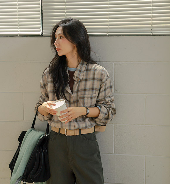 [Softness👍/Versatile Shirt & Outerwear][JUST BETTER] Cozy Soft Fleece Checkered Shirt