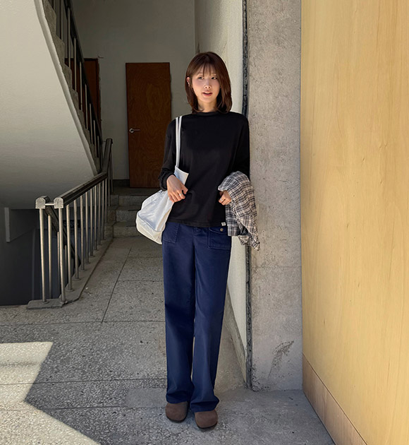 City Pocket Wide Straight Pants