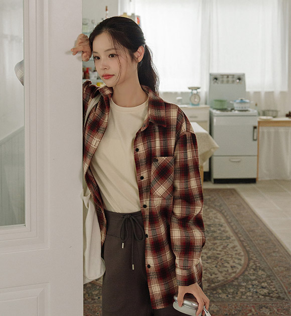 Maple Loose Pocket Check Shirt