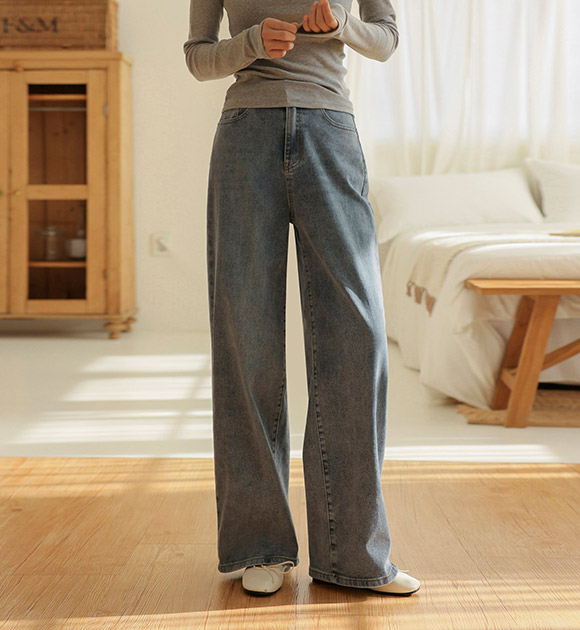 Tension Good Secret Banding Wide Jeans (Short/Basic/Long)