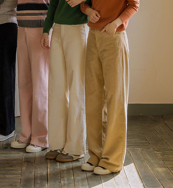 Cozy Corduroy 4-Color Wide-Leg Pants (Short/Long)