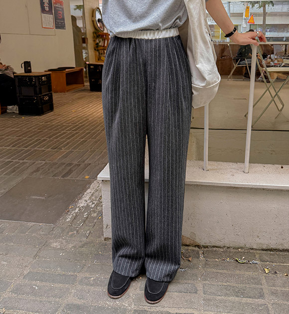 [Warmth Meets a Flattering Fit] [JUST BETTER] Warm-Touch Contrast Stripe Pants (Short/Long)
