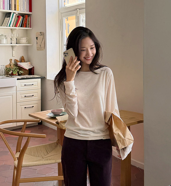 [💡Great Value Special/Must-Have Two Colors][JUST BETTER] 1+1 Stretchy Sheer Long-Sleeve Tee