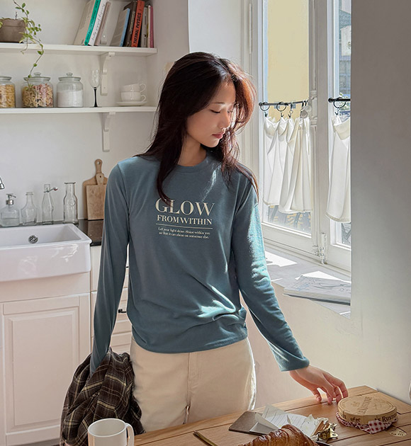 Glow Lettering Long-Sleeve T-Shirt