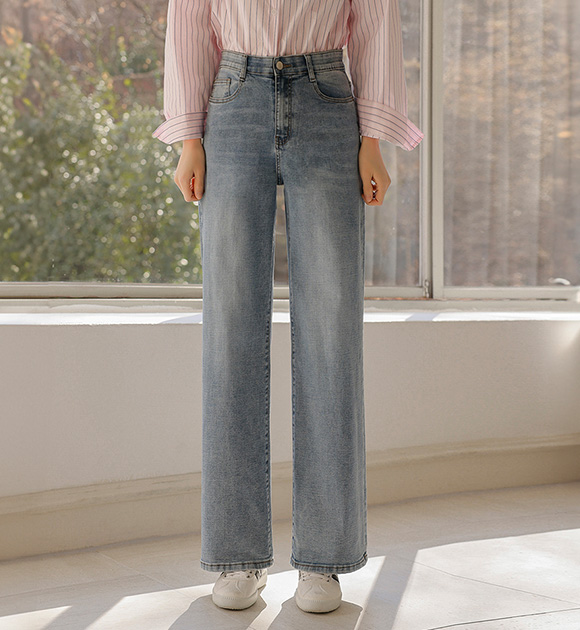 [🏆Over 80,000 Sold🏆] Super Stretch Hidden Elastic Waist Wide Jeans (Short/Long) (4 Seasons/Fleece Selectable)
