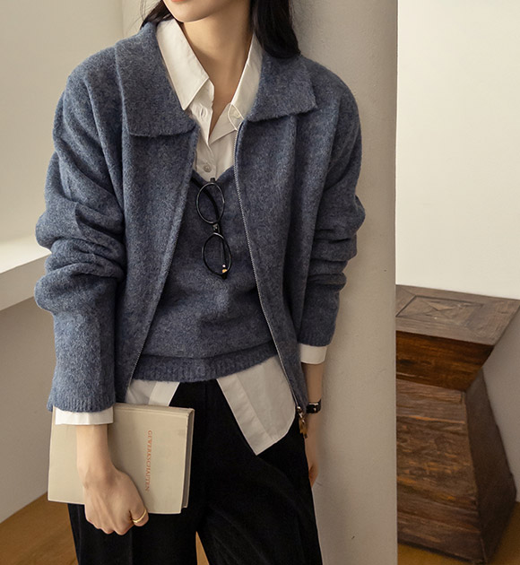 Kib Wool Corset Top + Knit Cardigan Set