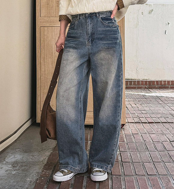 Western Paneled Buttoned Curved Denim (Short/Long)
