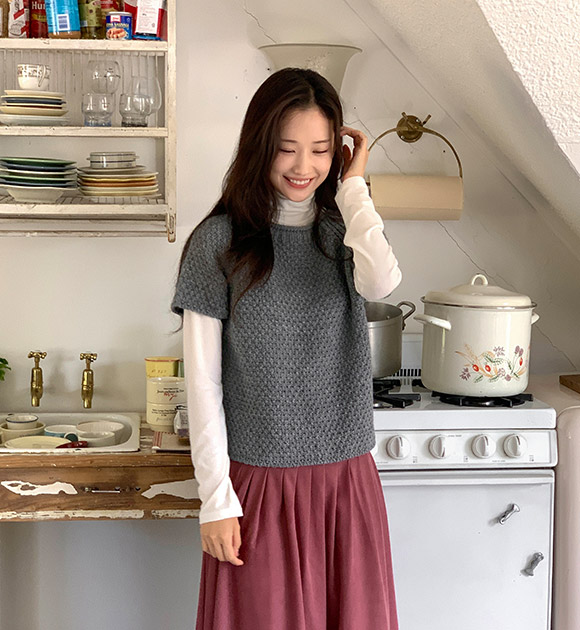 Moer Waffle Short Sleeve Knitwear