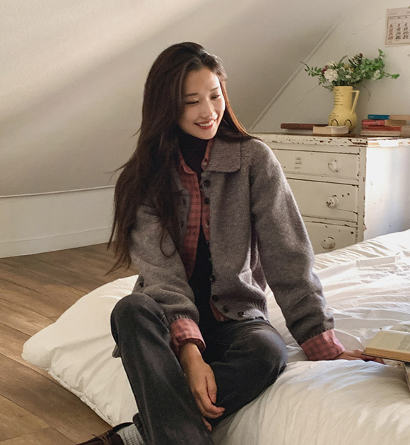 Wool Collar Cardigan like a jacket