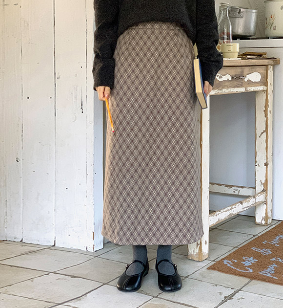 Clony Cozy Brushed Check Skirt