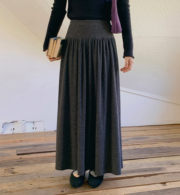 Laella Shirred Banded Long Skirt