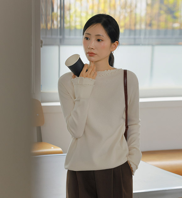 [Just One Exclusive] Rose Double Frill Knitwear