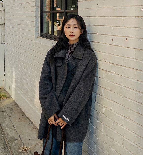 [HANDMADE] Ellie Double Wool Half Coat