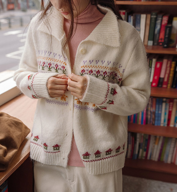 Maimi House collar knit cardigan