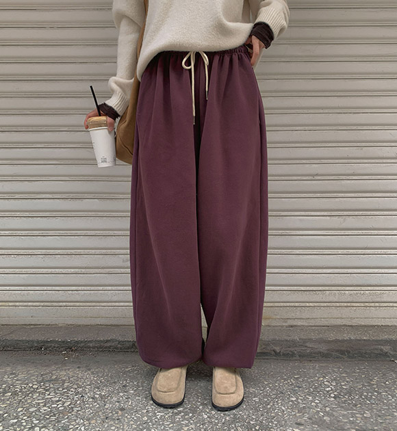 Double-Brushed Fleece Harem Pants