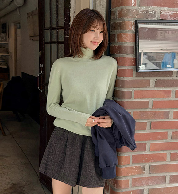 Neat fit Basic Turtle Neck Knitwear